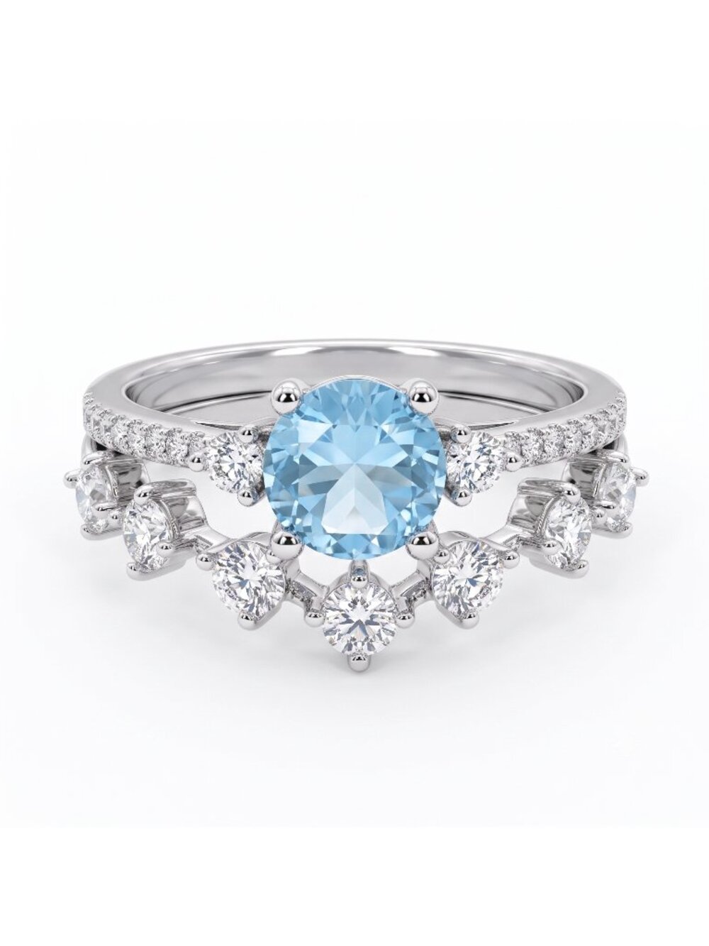 Blue Topaz Gemstone ring, 925 Sterling Silver Charmed Aroma